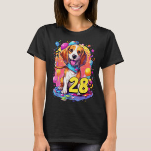 Beagle Hund 28. Geburtstag Thema Party 28 Jahre al T-Shirt