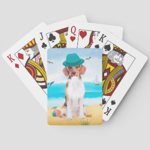 Beagle-Hund am Strand Spielkarten