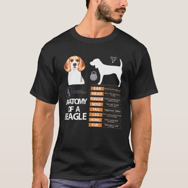 Beagle Hund Anatomie Mama Oma Vater Männer Frauen  T-Shirt (Vorderseite)