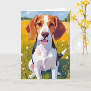 Beagle-Hund Aquarell Haustier Malerei Karte