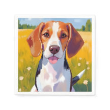 Beagle-Hund Aquarell Haustiermalerei
