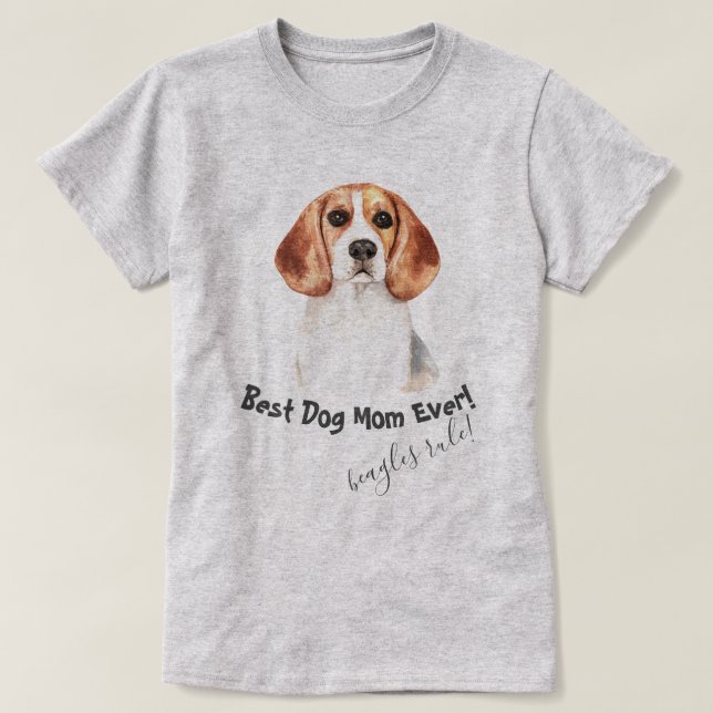 Beagle Hund Beste Hunde Mama je T-Shirt (Design vorne)