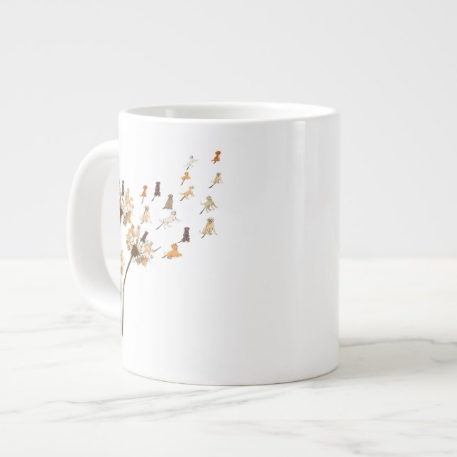 Beagle Hund Blume Fly Dandelion Hund Liebhaber Jumbo-Tasse (Vorderseite Links)