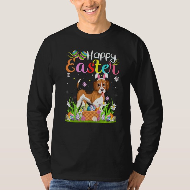 Beagle Hund Bunny Egg Jagen Beagle Frohe Ostern T-Shirt (Vorderseite)