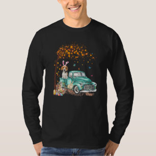 Beagle Hund Bunny Truck Hippie Hunt Egg Tree Easte T-Shirt