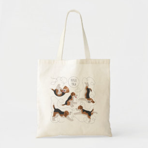 Beagle Hund, der Yoga macht Tote Tasche