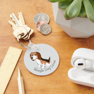 Beagle-Hund-Design auf beliebigem Hintergrund Schlüsselanhänger