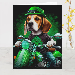 Beagle Hund Fahrrad St. Patrick's Day Karte