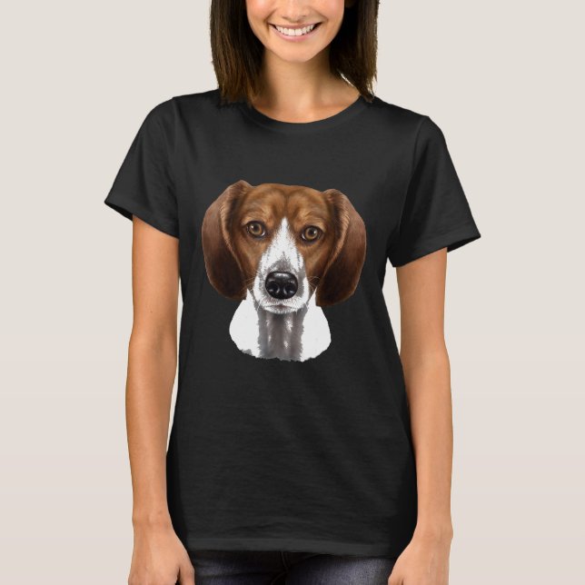 Beagle Hund-Gesicht T-Shirt (Vorderseite)