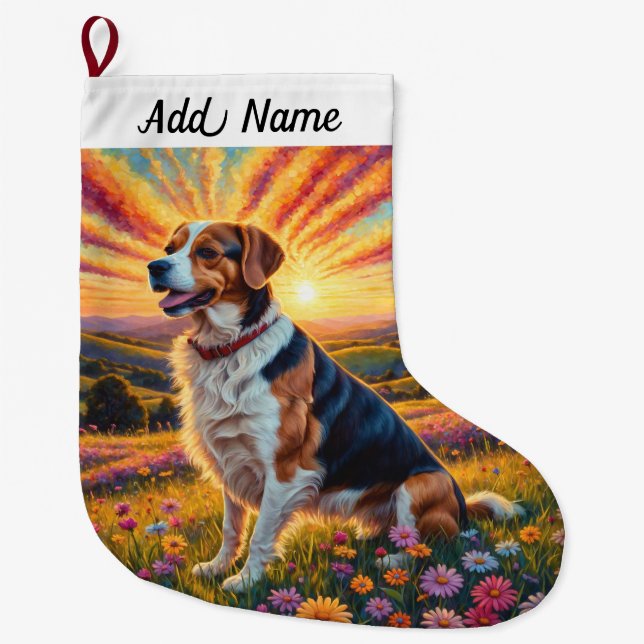 Beagle-Hund Großer Weihnachtsstrumpf (Vorderseite)