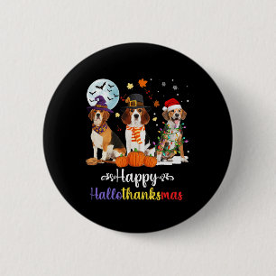 Beagle Hund Halloween Frohe Weihnachtsfeier Hallot Button