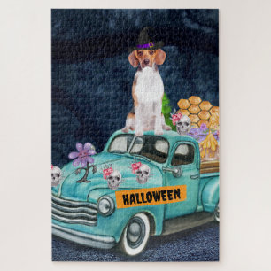 Beagle Hund Halloween LKW Beängstigende Nacht Puzzle
