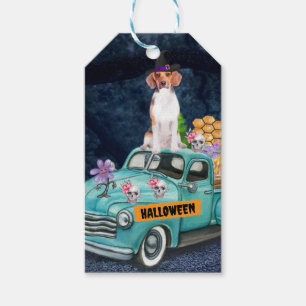 Beagle-Hund Halloween-LKW Gruselige Nacht Geschenkanhänger