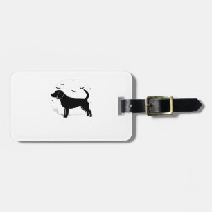 Beagle Hund � Halloween Mond Silhouette Oversized  Gepäckanhänger