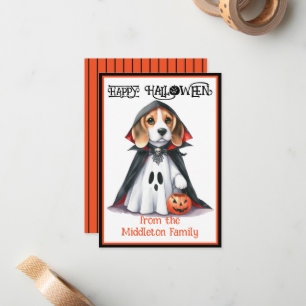 Beagle Hund Happy Halloween Mitteilungskarte