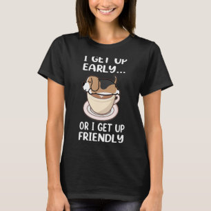 Beagle Hund ich stehe früh Kaffee lustige Hunde T-Shirt