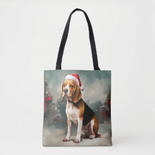 Beagle Hund im Schnee Weihnachten