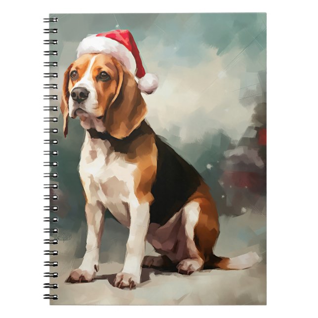 Beagle Hund im Schnee Weihnachten Notizblock (Vorderseite)