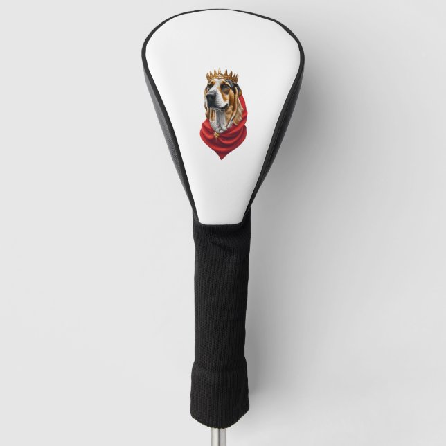 Beagle Hund in einer Krone Golf Headcover (Vorderseite)