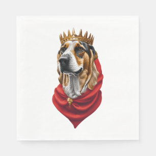 Beagle Hund in einer Krone Serviette