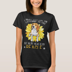 Beagle Hund in meinem Kopf ist mein Beagle Sonnenb T-Shirt