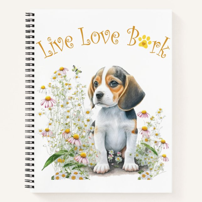 Beagle Hund Mama Bläschen Notizbuch (Vorderseite)