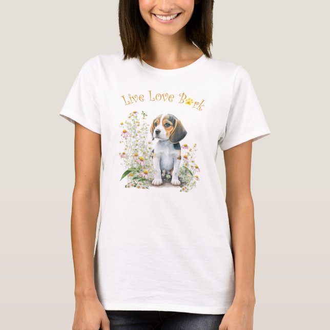 Beagle Hund Mama Bläschen T-Shirt (Vorderseite)