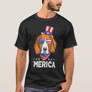 Beagle-Hund mit Sonnenbrille Amerikanische USA-Fla T-Shirt