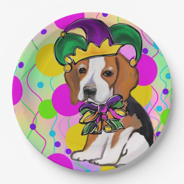 Beagle Hund Pappteller (Vorderseite)