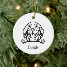Beagle-Hund Personalisiertes Haustier-Ornament, Cu