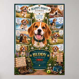 Beagle-Hund-Porträt Buddy Nr. 14 Poster