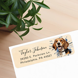 Beagle-Hund-Rücksende-Adressetikett