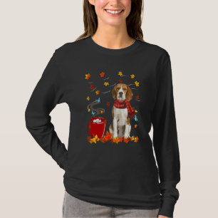 Beagle-Hund-Schal Herbst Schokolade Herbst T-Shirt