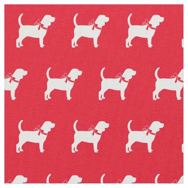 Beagle Hund Silhouette Haustier Rot Stoff (Nahaufnahme)
