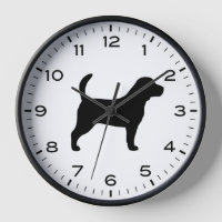 Beagle-Hund-Silhouette mit Zahlen und Minuten