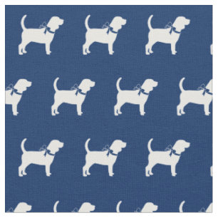 Beagle Hund Silhouette Pet Navy Blue Stoff