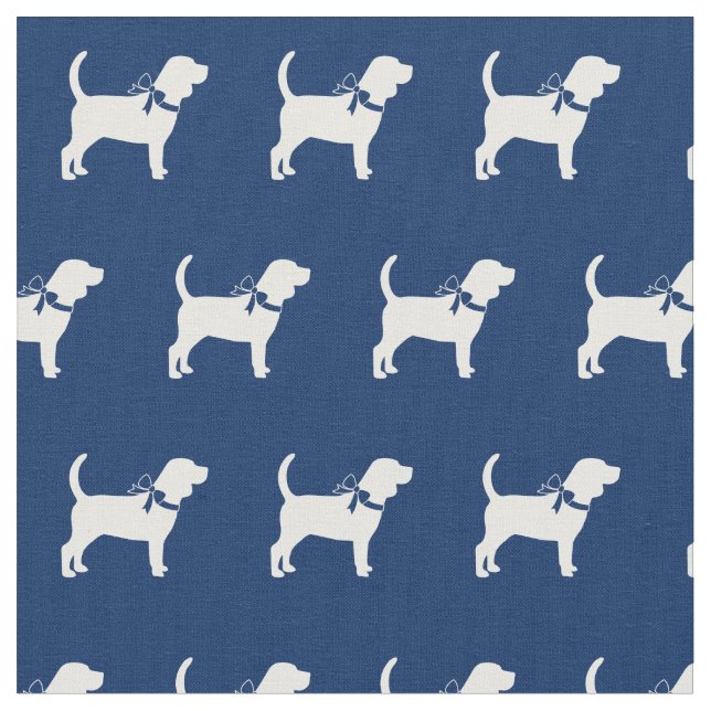 Beagle Hund Silhouette Pet Navy Blue Stoff (Nahaufnahme)