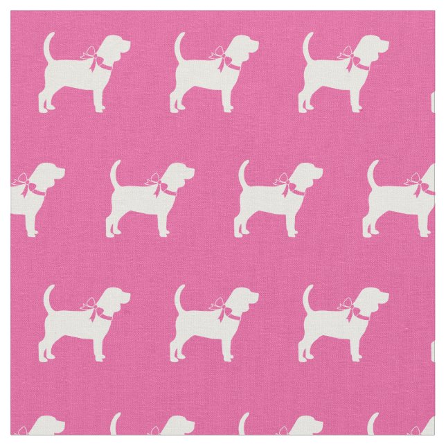 Beagle Hund Silhouette Pet Pink Stoff (Nahaufnahme)
