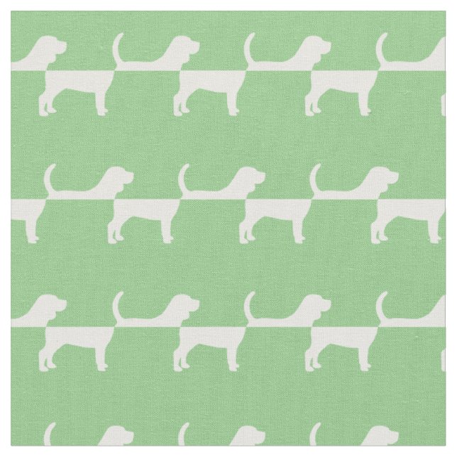 Beagle Hund Silhouette Pet Sage Green Stoff (Nahaufnahme)