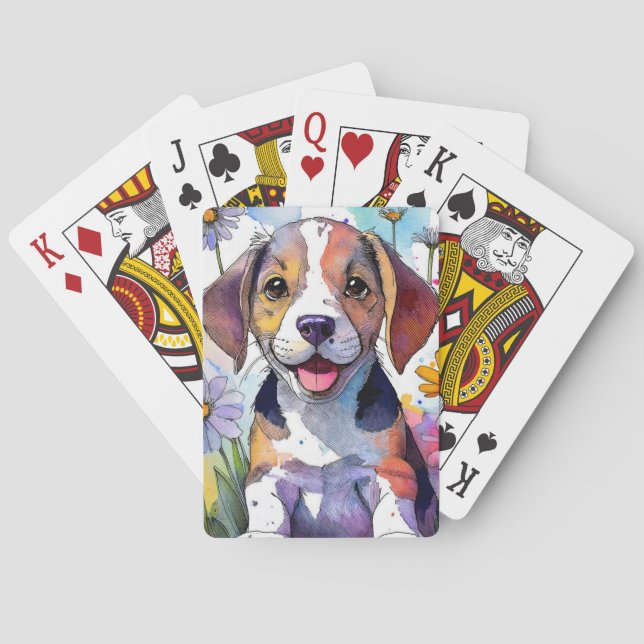 Beagle Hund Spielkarten (Rückseite)