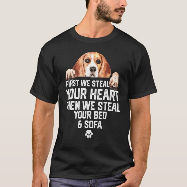 Beagle-Hund Stearstillen Sie Ihr Bett und Ihren So T-Shirt (Vorderseite)