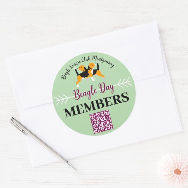 Beagle-Hund-Tages-Versand Runder Aufkleber (Umschlag)
