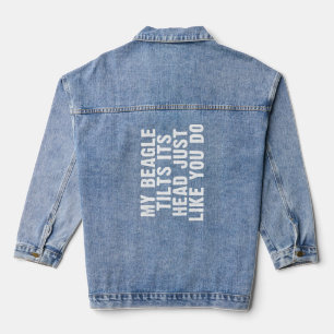 Beagle Hund Tilt Head Niedlich Männer Frauen Jeansjacke