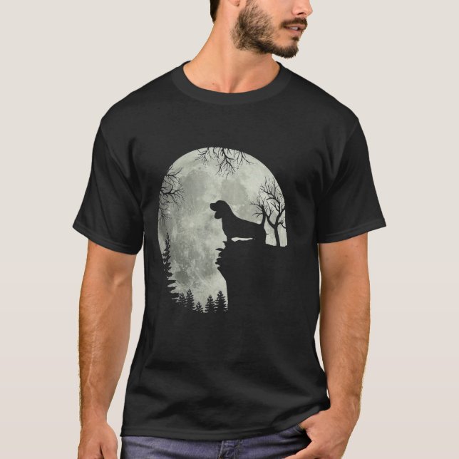 Beagle Hund und Mond Halloween -Beagle Hund Hallow T-Shirt (Vorderseite)