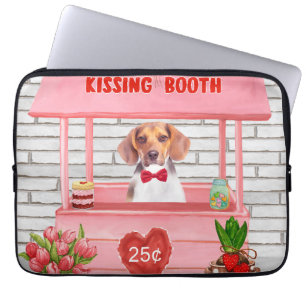 Beagle Hund Valentinstag Kissing-Stand Laptopschutzhülle