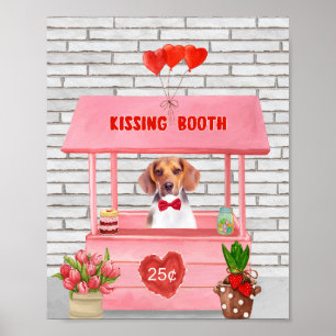Beagle Hund Valentinstag Kissing-Stand Poster