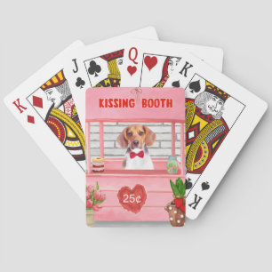 Beagle Hund Valentinstag Kissing-Stand Spielkarten