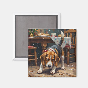 Beagle-Hund verfolgt Lebkuchen Weihnachts-Spaß Kun Magnet