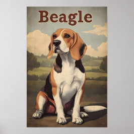 Beagle-Hund Vintage-Kunst Poster