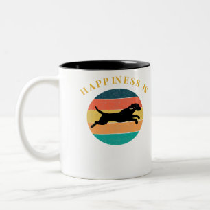 Beagle Hund Vintage Retro Glückseligkeit Für Männe Zweifarbige Tasse